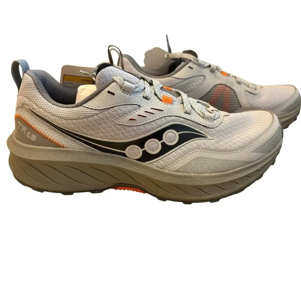 NWOT Men’s Saucony TR18 Trail Running Shoes Gray/Orange Size 9